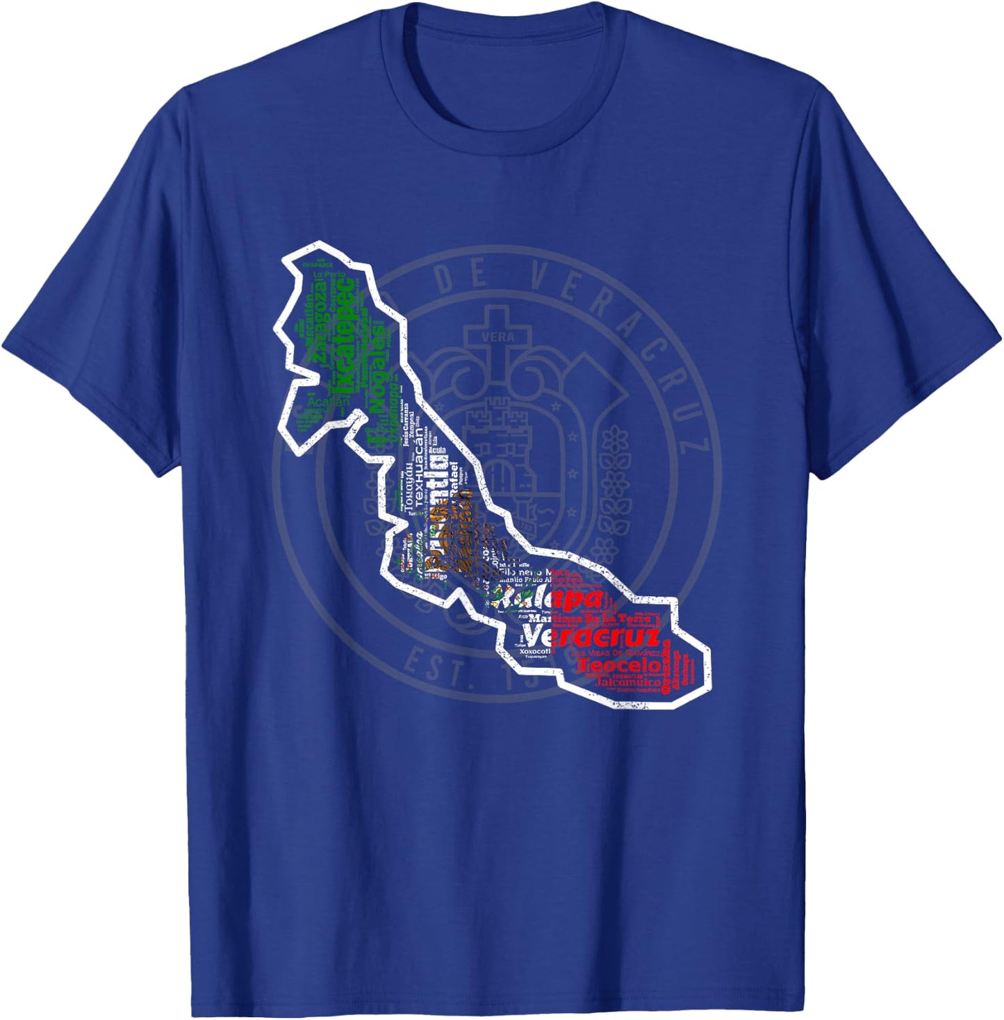 Escudo De Veracruz Bandera De Mexico Ciudades Y Municipios T-Shirt - T-Shirt | Royal