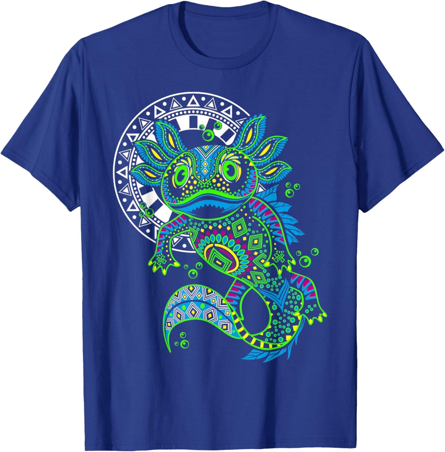 Axolotl Ajolote Huichol Azteca Mexico T-Shirt - T-Shirt | Royal