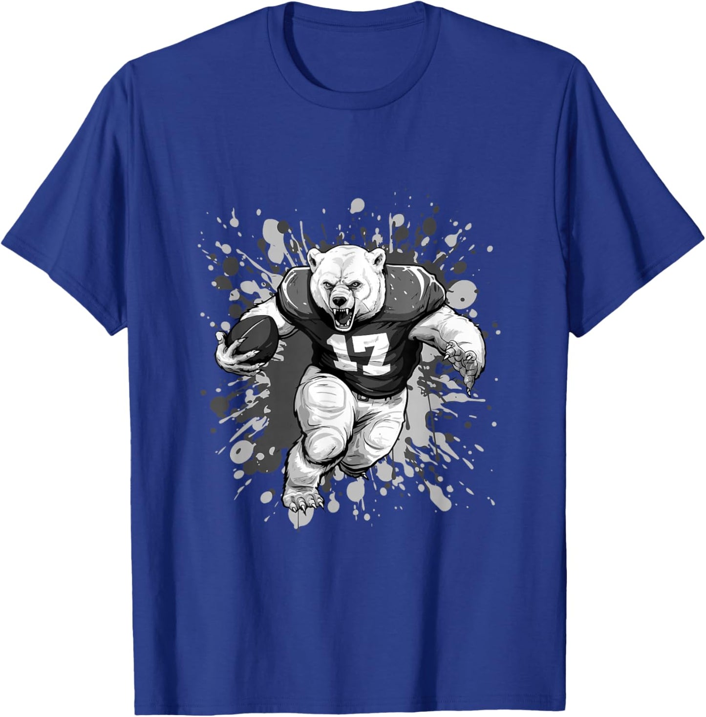 Polar Bear Playing American Football Team Animal T-Shirt - T-Shirt | Royal