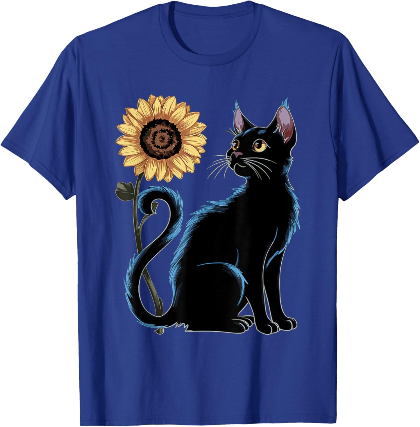 Cat Sunflower Lovers Cat T-Shirt - T-Shirt | Royal