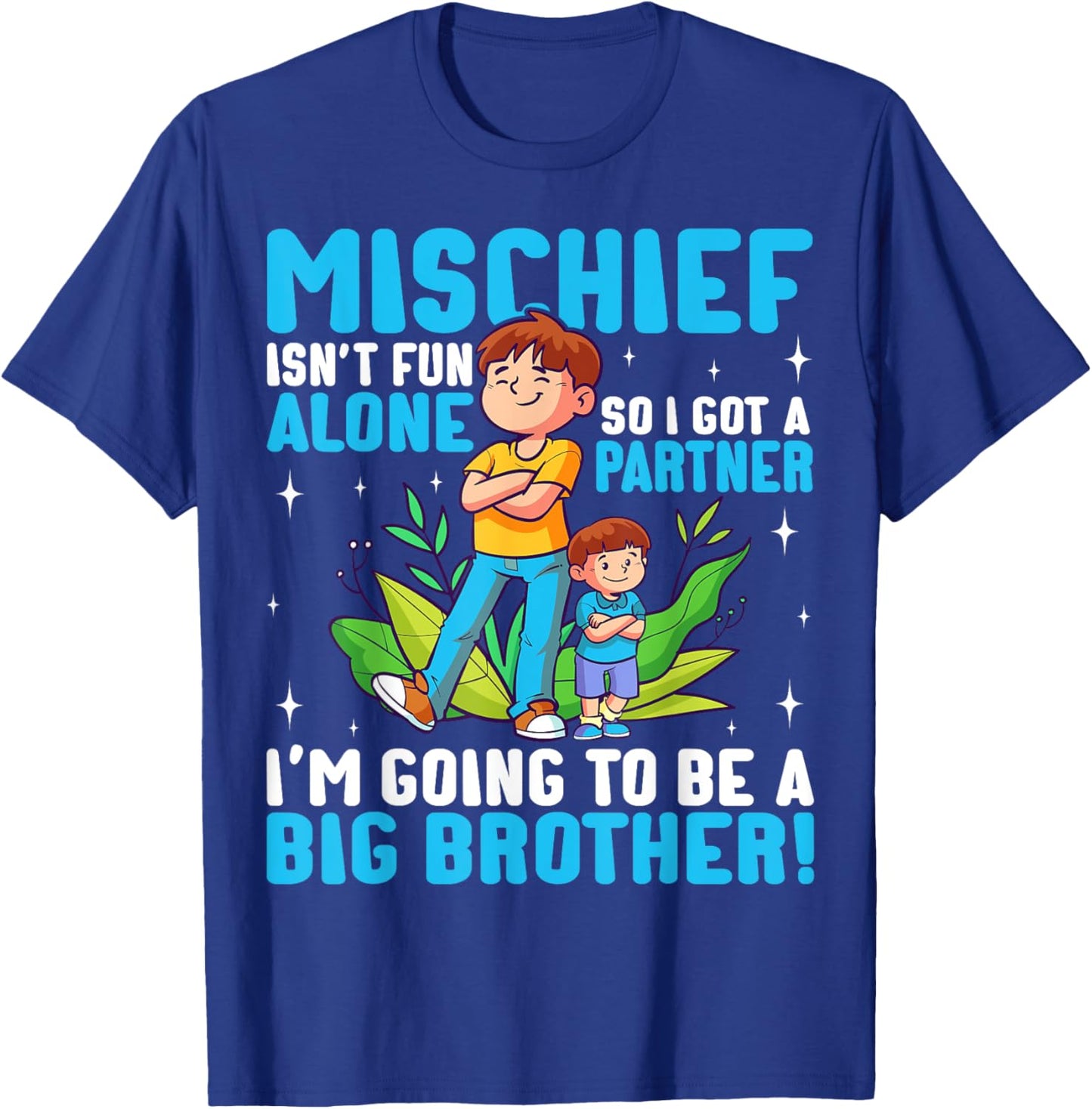 Big Brother Pregnancy Announcement and Baby Shower Design T-Shirt - T-Shirt | Royal