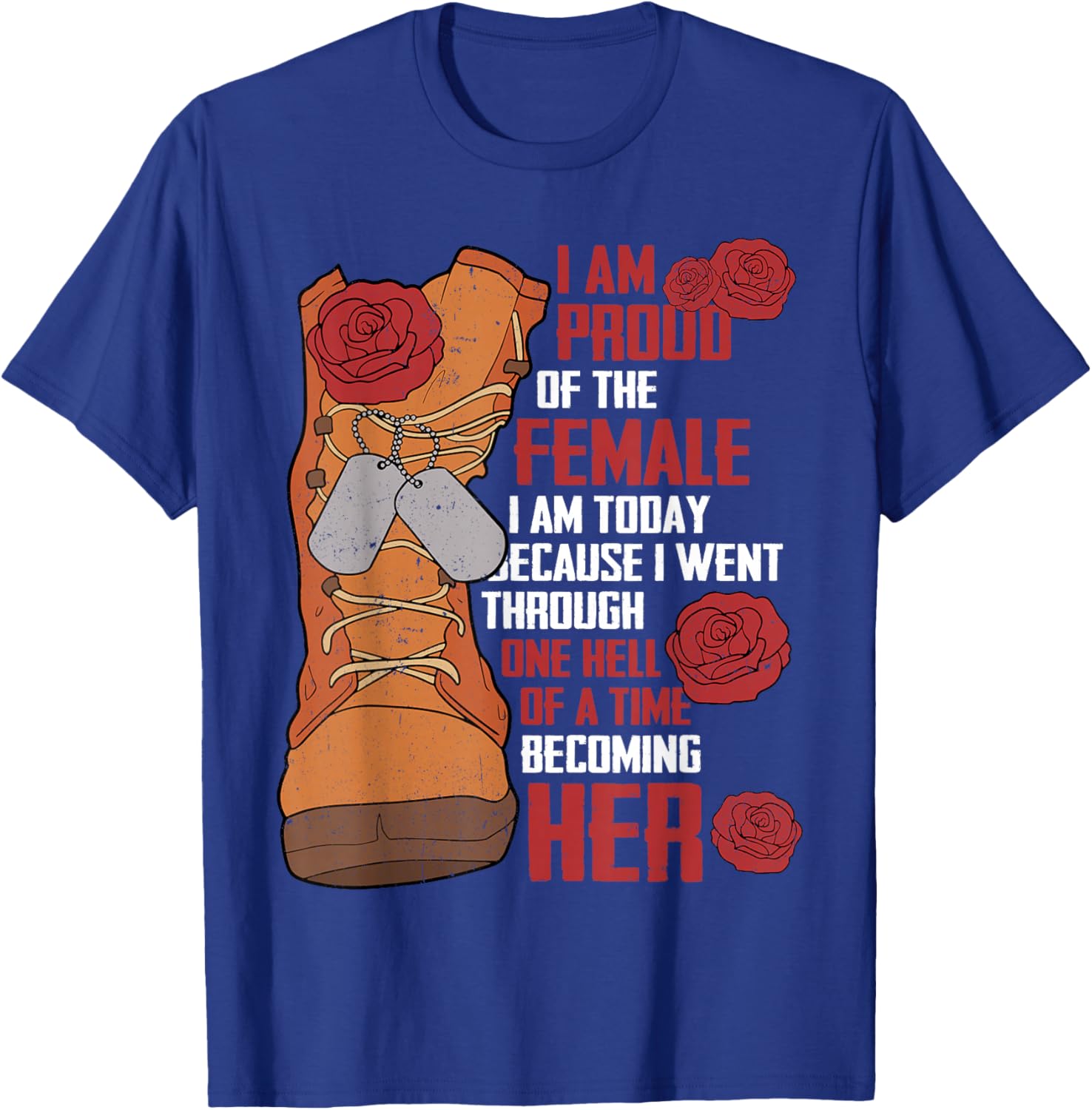 Patriotic Veteran Women Army Retired Retirement Military T-Shirt - T-Shirt | Royal