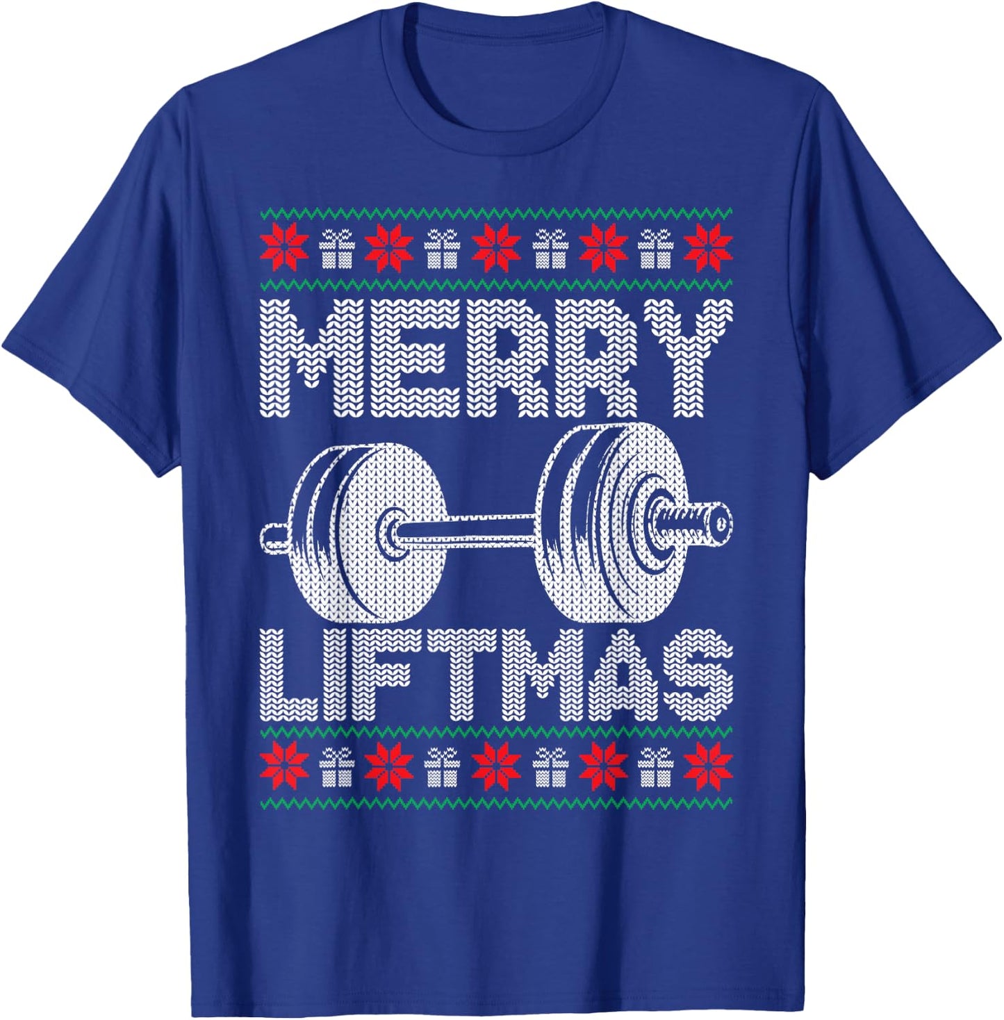 Merry Liftmas Ugly Christmas Gym Workout Funny Fitness T-Shirt - T-Shirt | Royal