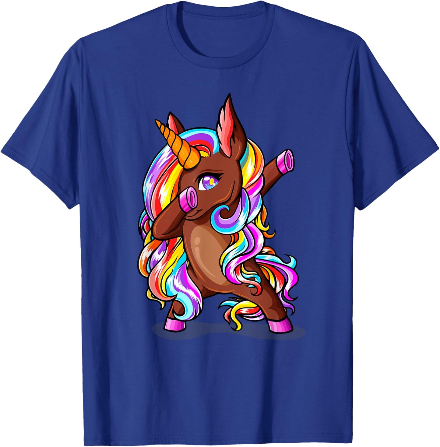 Dabbing Brown Skin Unicorn African American Woman Girl Gifts T-Shirt - T-Shirt | Royal