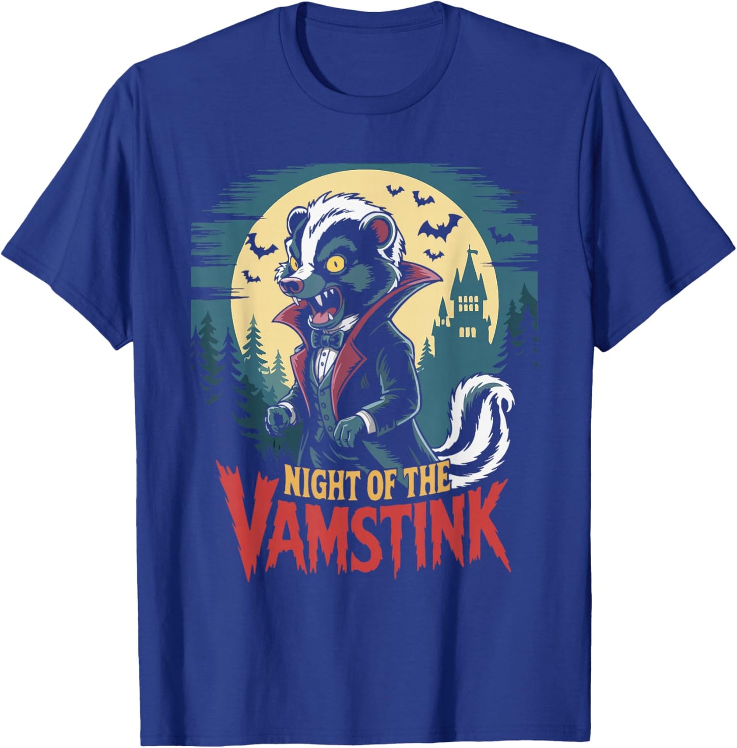 Skunk Stink Badger Vampire Vamstink Halloween T-Shirt - T-Shirt | Royal