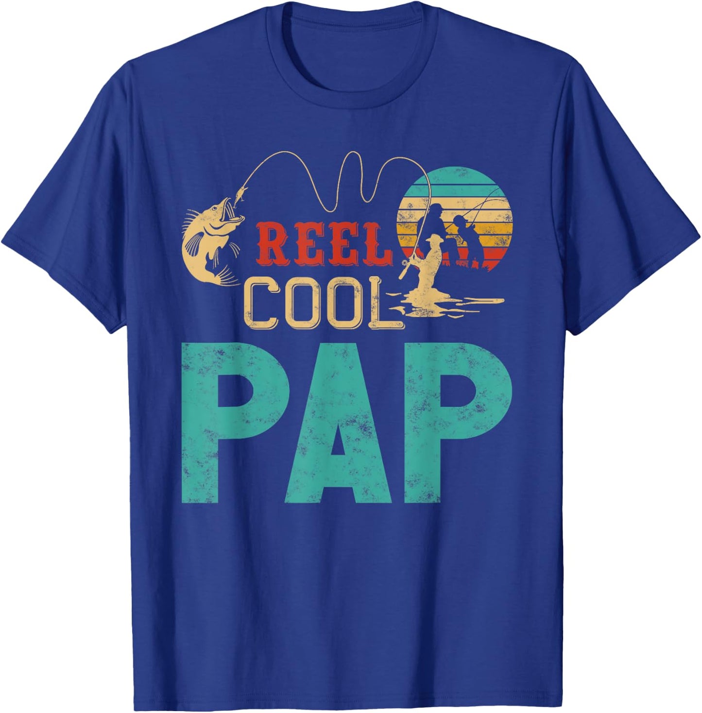 Reel cool Pap Fishing Father’s Day Gift Fisherman Pap T-Shirt - T-Shirt | Royal