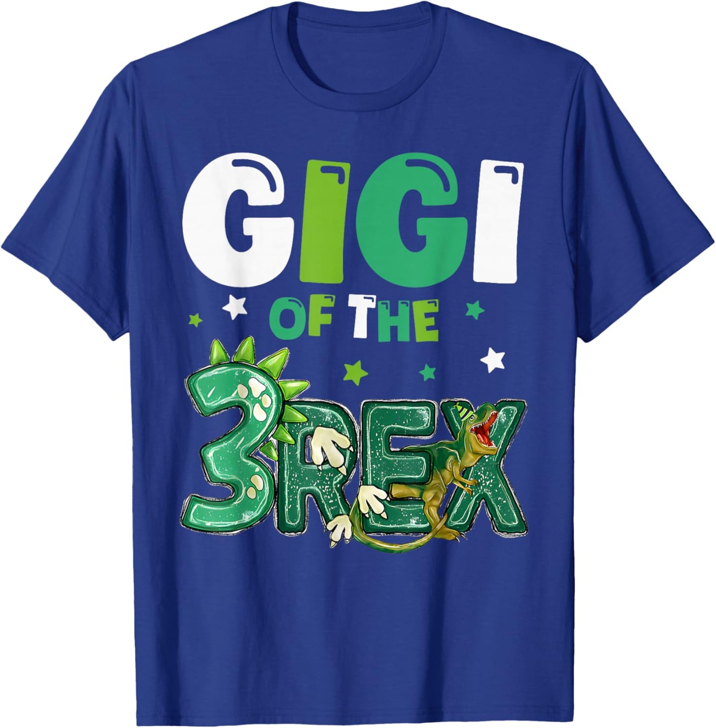 Gigi of the Three Rex Birthday Dinosaur Family Matching T-Shirt - T-Shirt | Royal