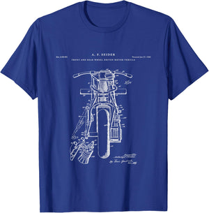 Motorcycle Patent - Bike T T-Shirt - T-Shirt | Royal