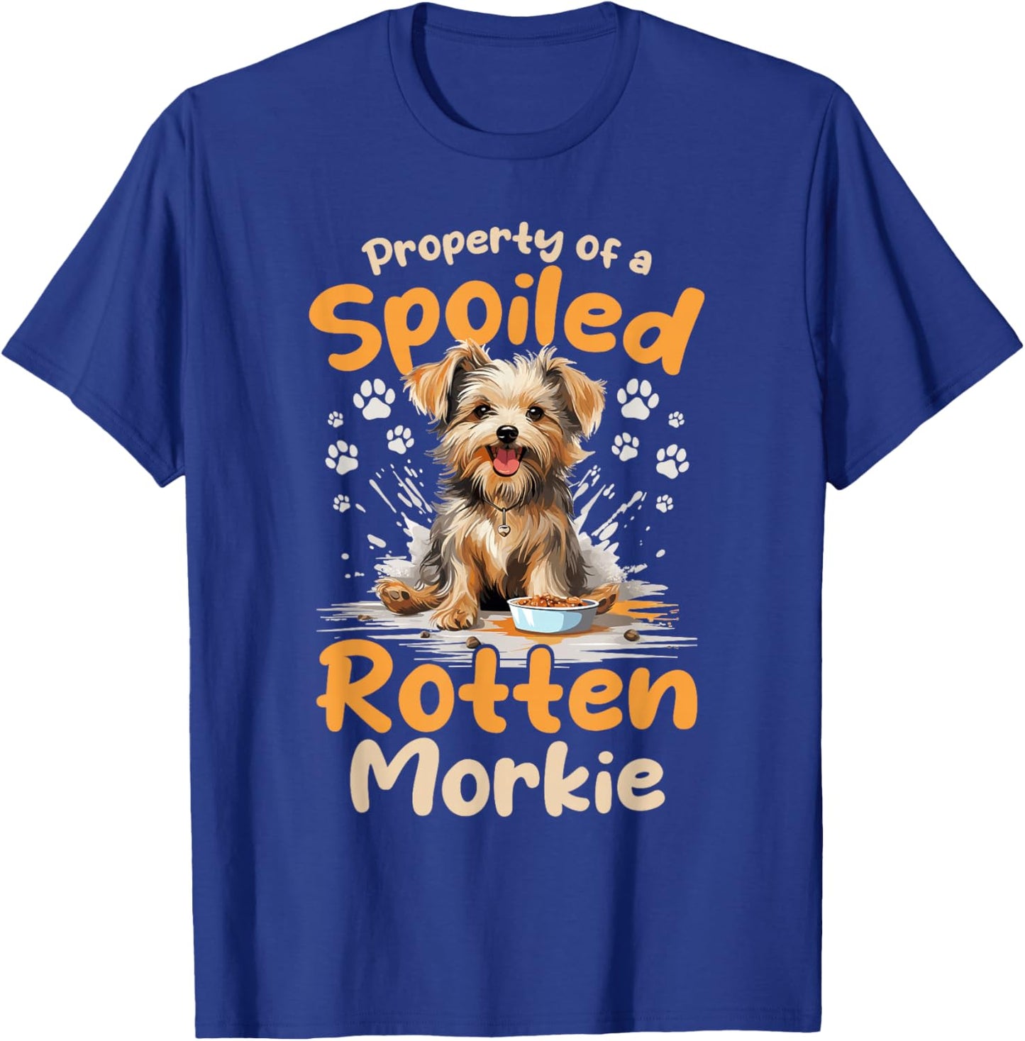 Morkie Dog Breed Pet Property of a spoiled rotten Morkie Women Girls Kids T-Shirt - T-Shirt | Royal