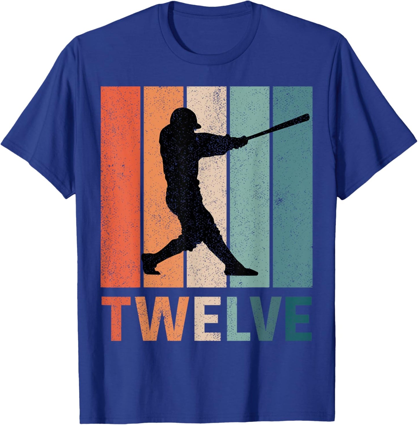 12th Birthday Retro Baseball Player Boys Kids 12 Years Old T-Shirt - T-Shirt | Royal