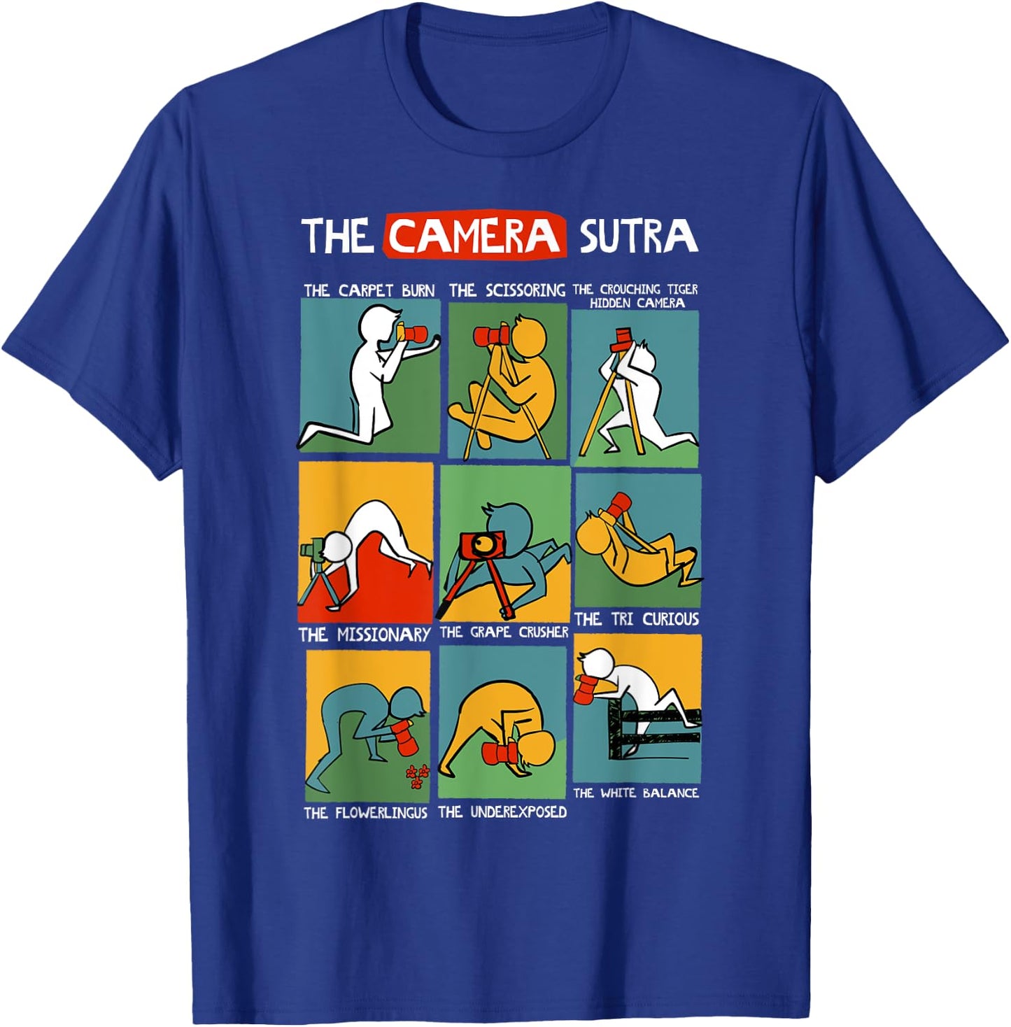 Funny Camera Sutra Gift design design T-Shirt - T-Shirt | Royal