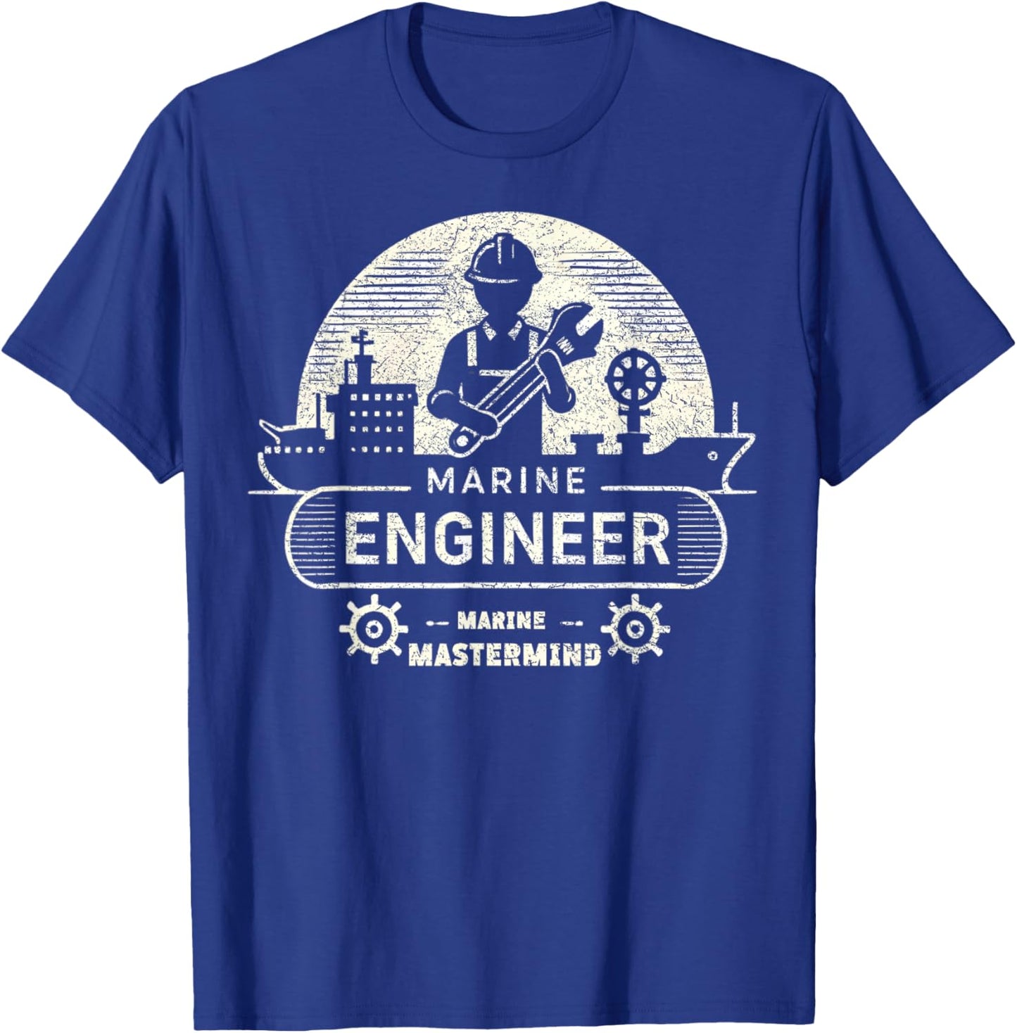 Marine Engineer Marine Mastermind Engineer Design T-Shirt - T-Shirt | Royal
