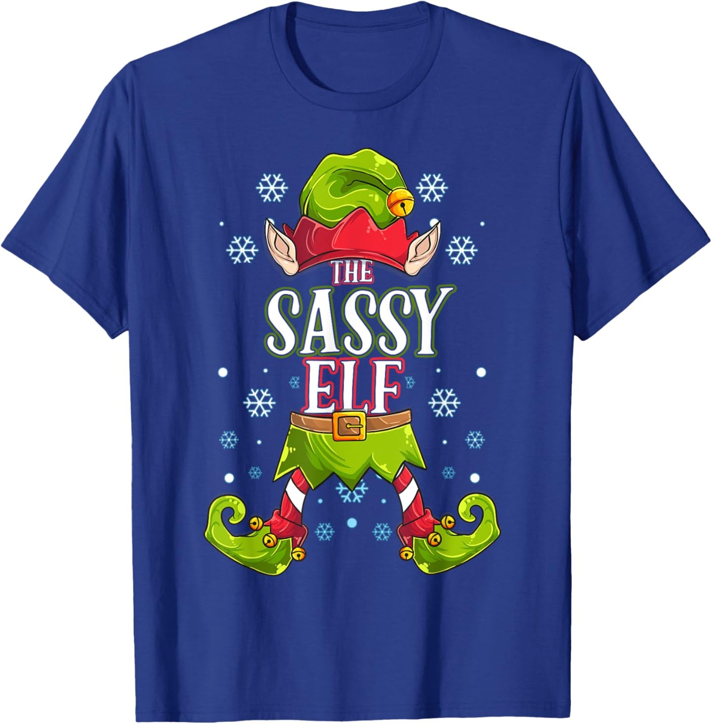 Sassy Elf Matching Family Group Christmas Party T-Shirt - T-Shirt | Royal