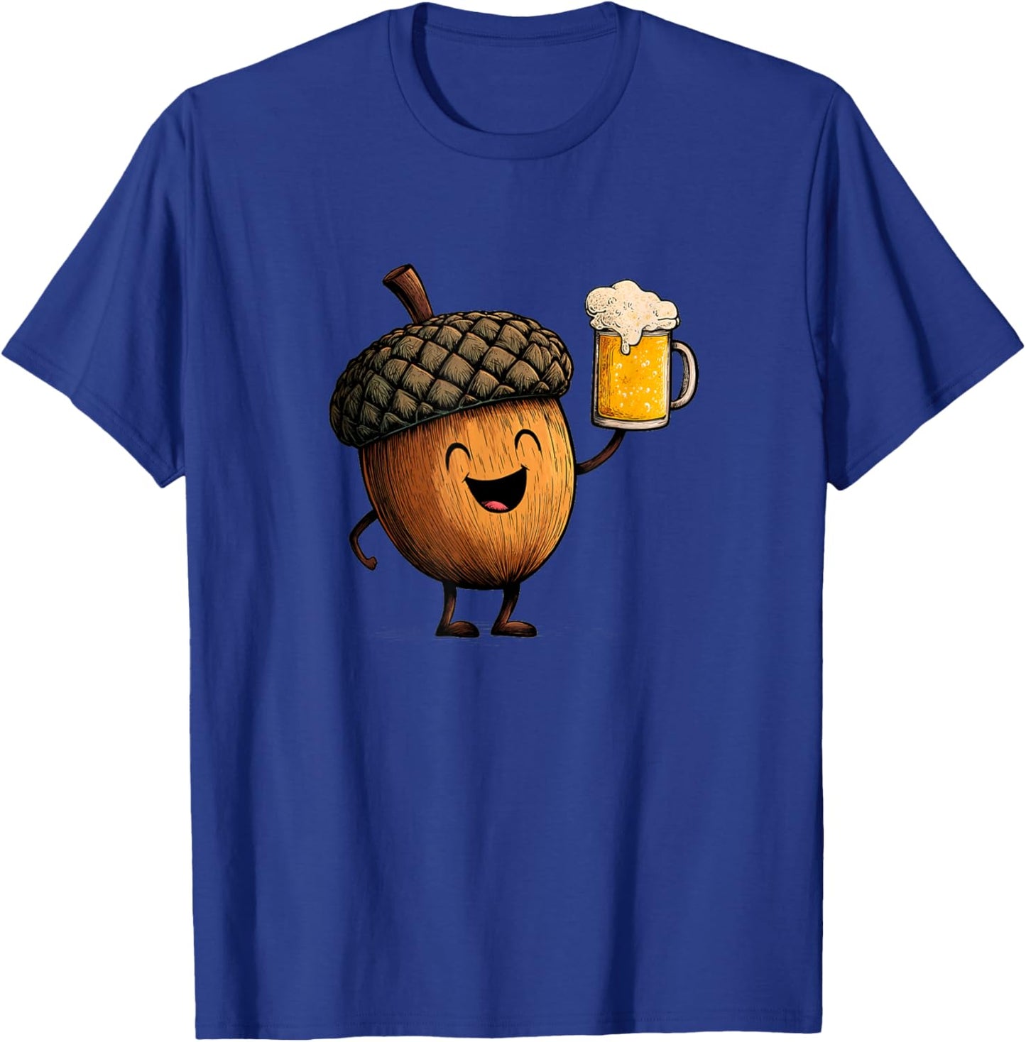 Amazing Acorn with Beer Glass in Hand for Oak Tree Lovers T-Shirt - T-Shirt | Royal