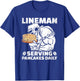 Lineman Serving Pancakes Daily Football Offensive Lineman T-Shirt - T-Shirt | Royal