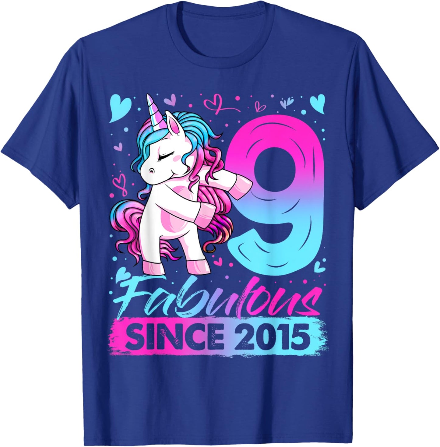 9 Years Old Flossing Unicorn Gifts 9th Birthday Girl Party T-Shirt - T-Shirt | Royal