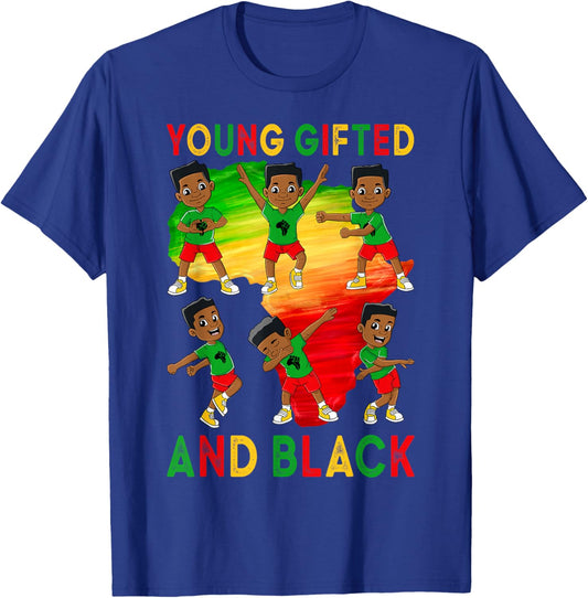 Young Gifted and Black Boys Kids Juneteenth Young King T-Shirt - T-Shirt | Royal