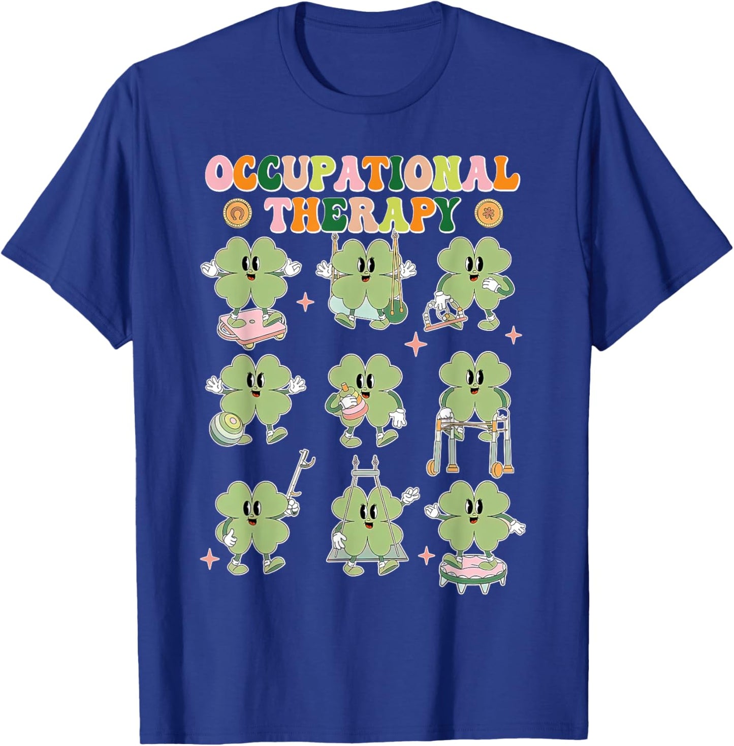 Shamrock Occupational Therapy St. Patrick's Day OT OTA COTA T-Shirt - T-Shirt | Royal
