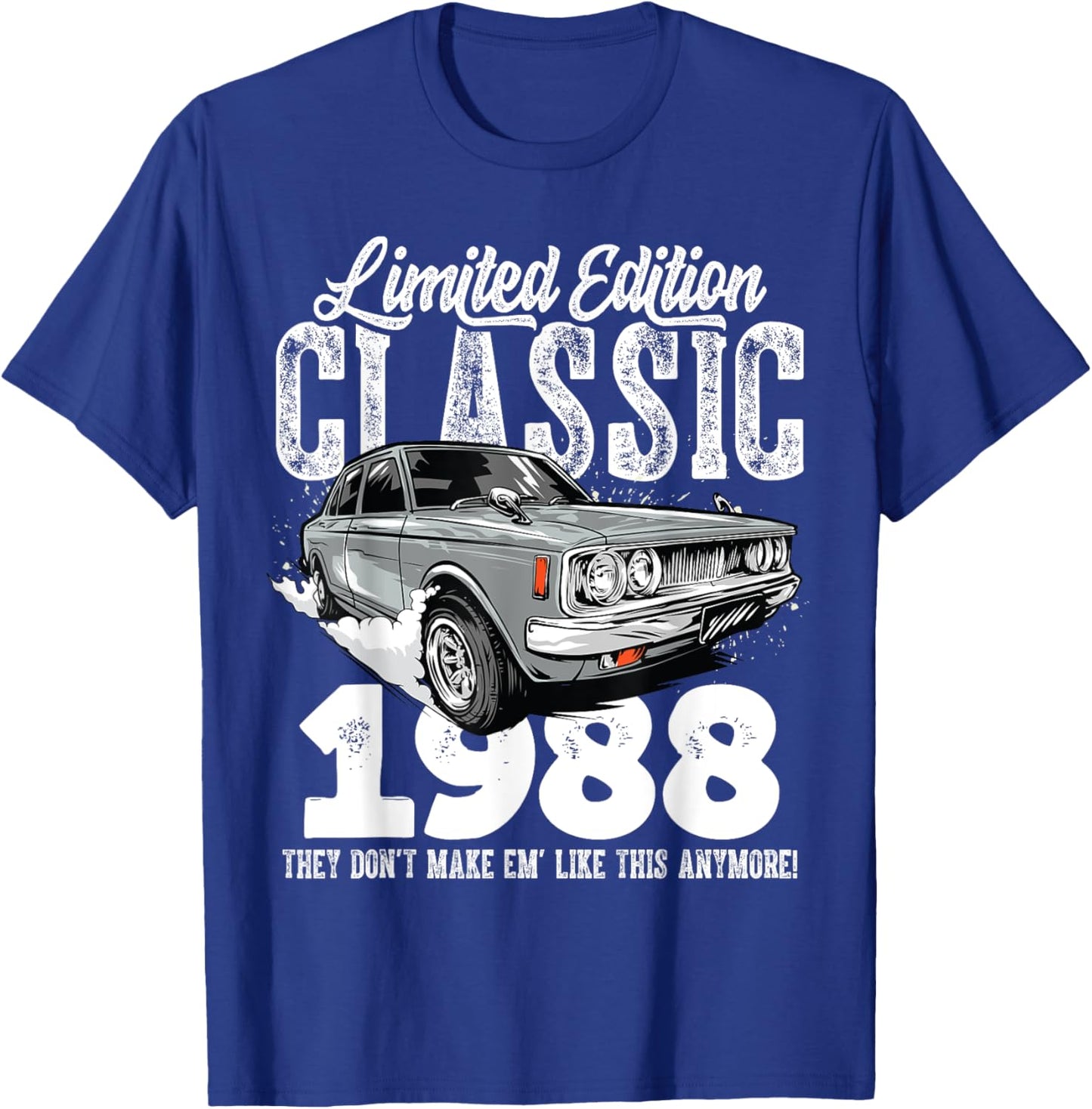 35th birthday Vintage Classic Car 1988 B-day 35 year old T-Shirt - T-Shirt | Royal