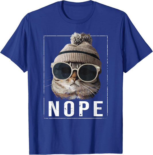 Funny Cat Nope T-Shirt - T-Shirt | Royal