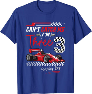 Can’t Catch Me I’m 3 Super Red Racing Car 3rd Birthday T-Shirt - T-Shirt | Royal