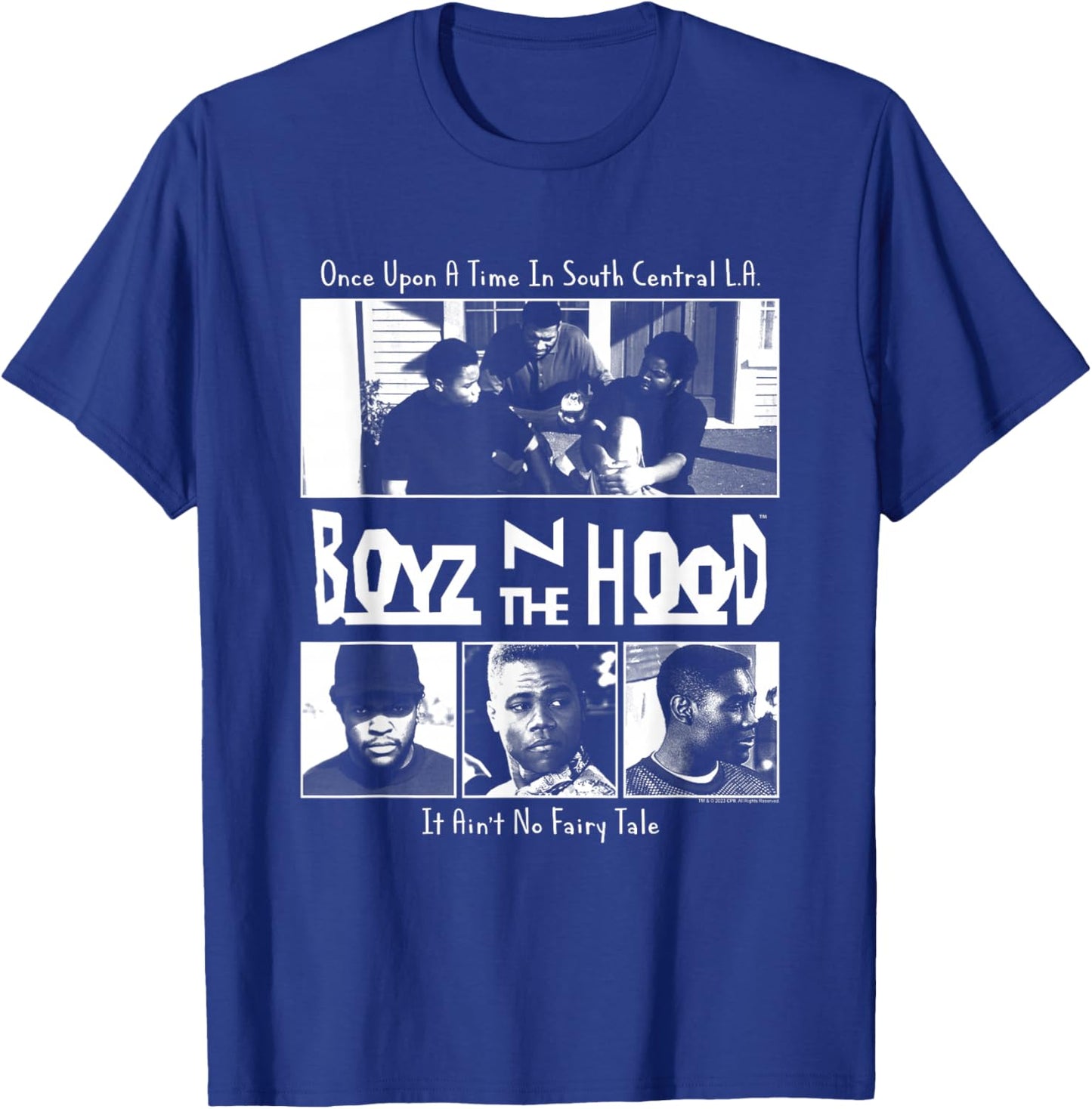 Boyz n The Hood Four Block Poster T-Shirt - T-Shirt | Royal