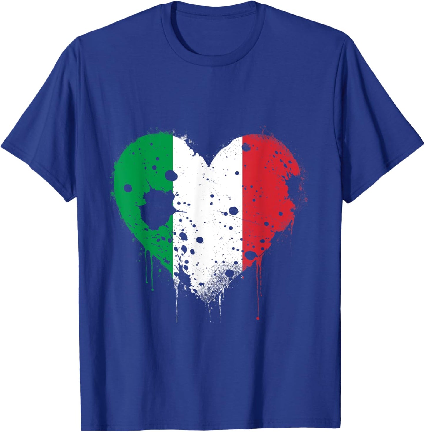 Italian Flag with Heart Shaped Roots T-Shirt - T-Shirt | Royal