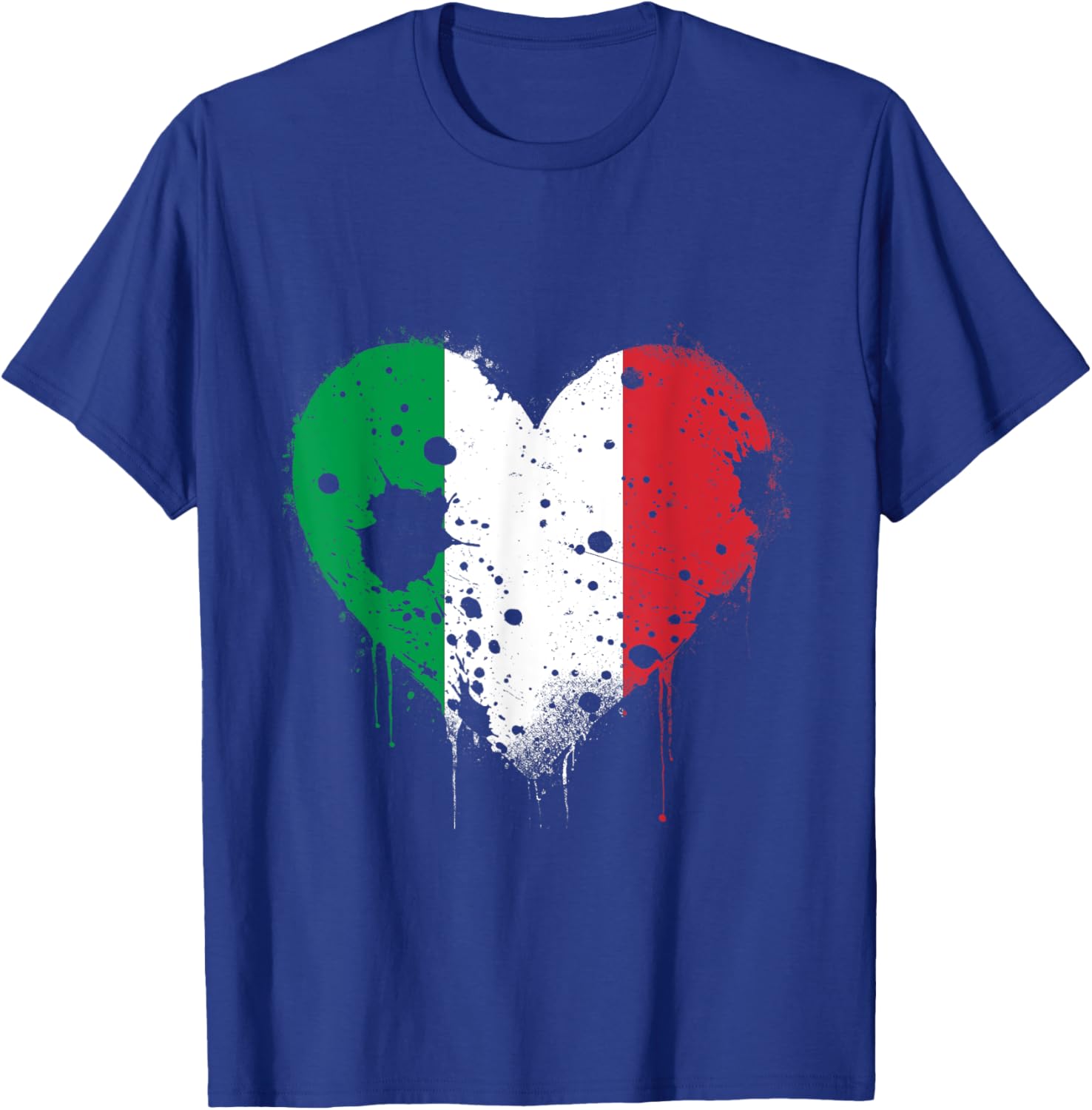 Italian Flag with Heart Shaped Roots T-Shirt - T-Shirt | Royal