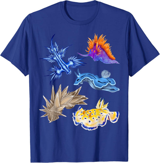 Nudibranch Oceanography Sea Slug Biologist Aquarists T-Shirt - T-Shirt | Royal