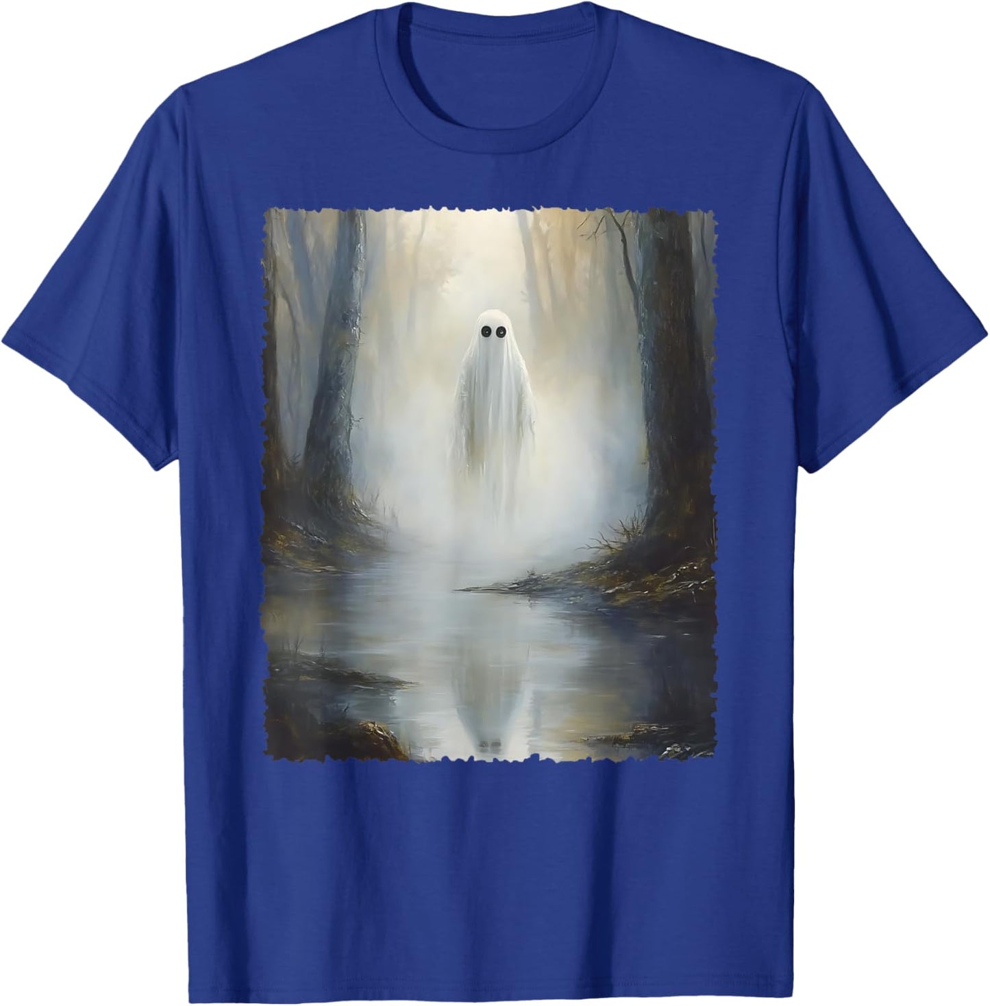 Spooky Halloween Costume Vintage Ghost In The Forest Gothic T-Shirt - T-Shirt | Royal