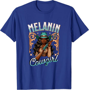 Melanin Cowgirl Rodeo Queen Country Girl African American T-Shirt - T-Shirt | Royal