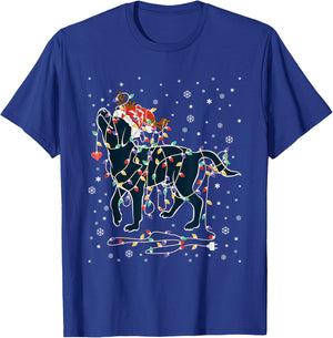 Black Lab Labrador Christmas Tree Light Pajama Dog Xmas T-Shirt - T-Shirt | Royal