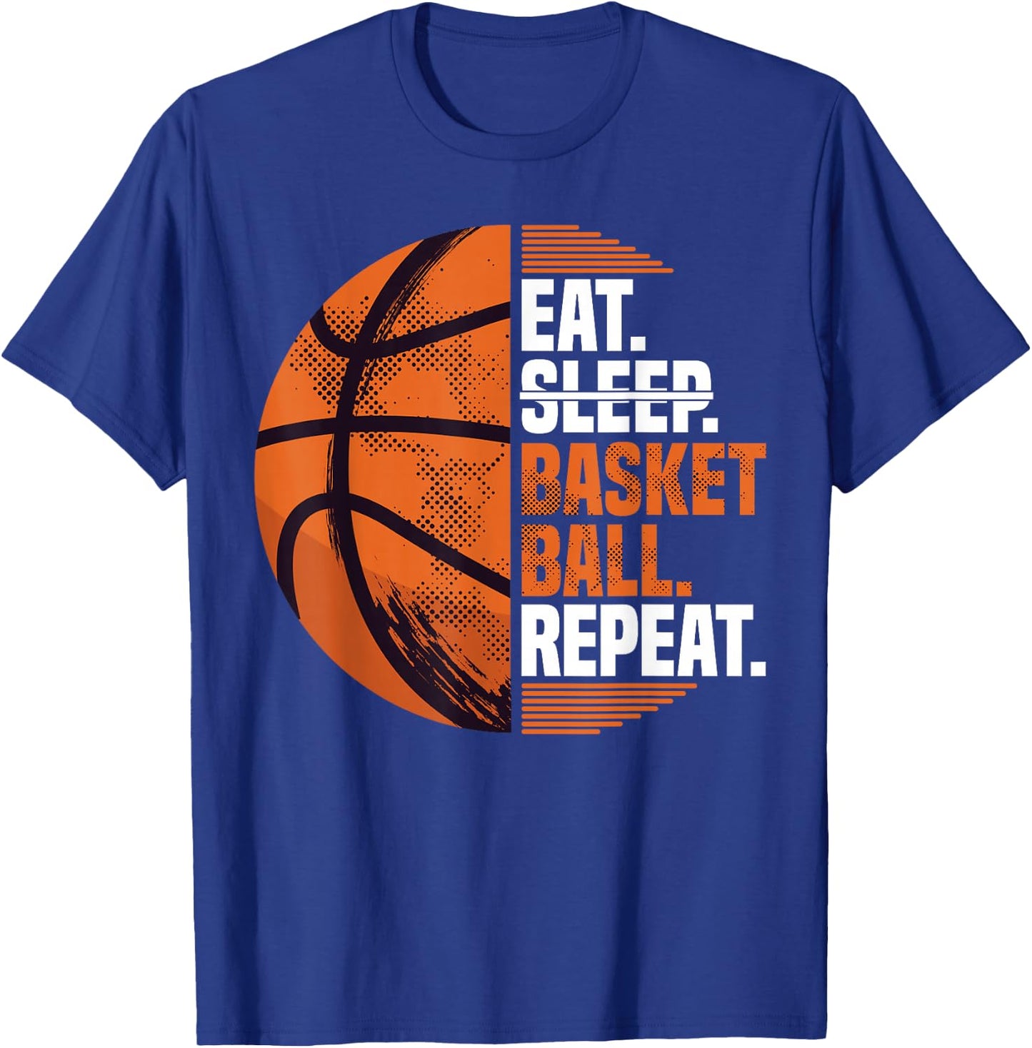 Eat Sleep Basketball Repeat I Court Basketballer Basketball T-Shirt - T-Shirt | Royal
