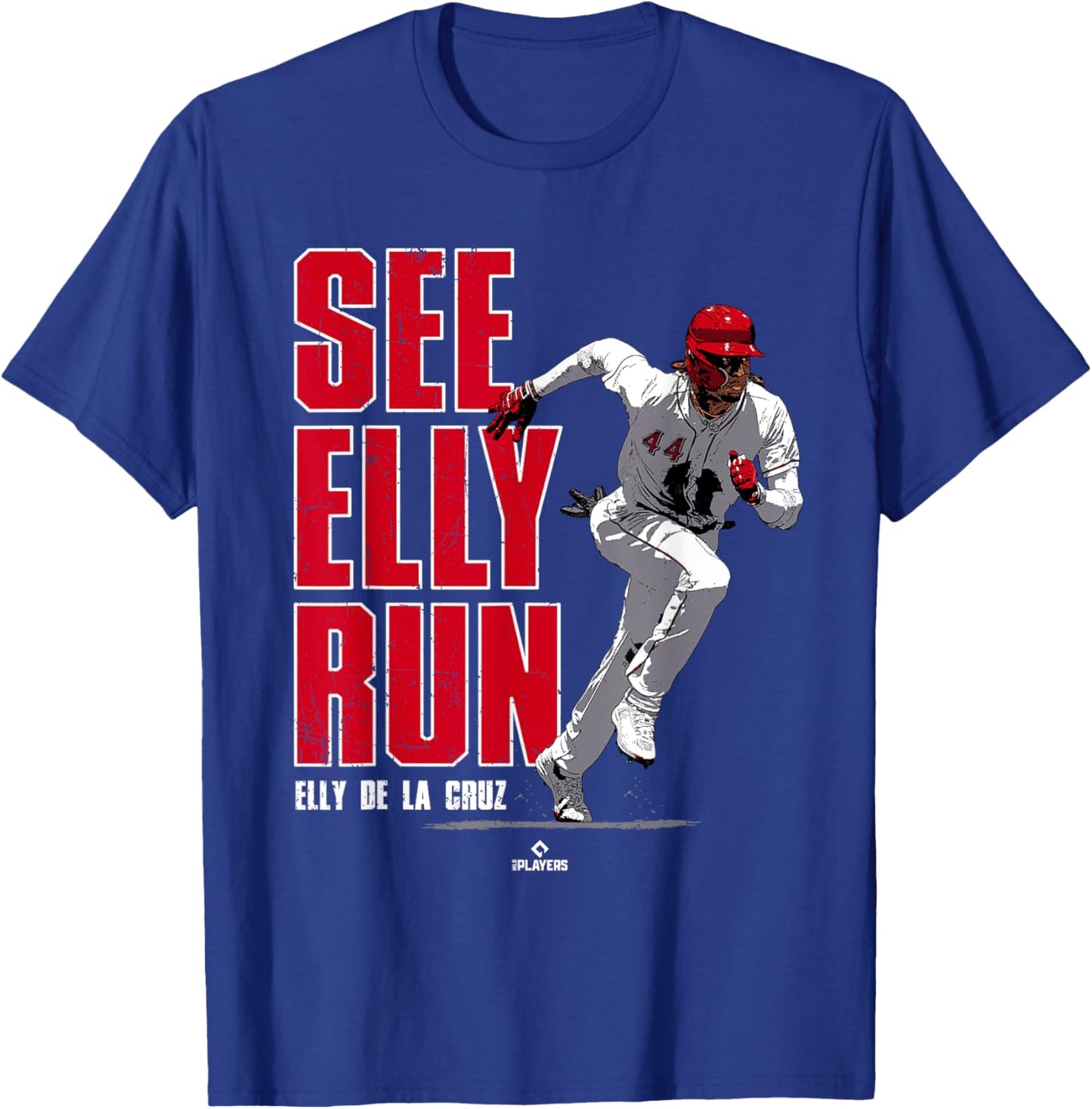 See Elly Run Elly De La Cruz Cincinnati MLBPA T-Shirt - T-Shirt | Royal