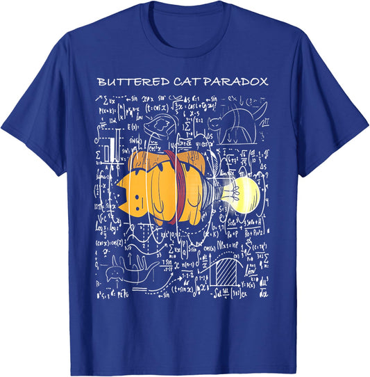Buttered Cat Paradox Men Women T-Shirt - T-Shirt | Royal