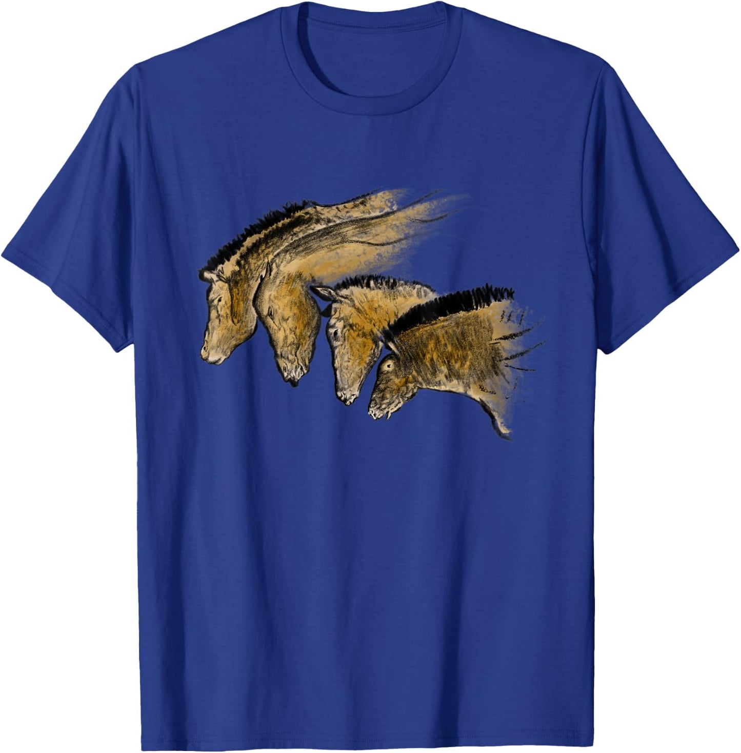 Cave Painting of four horses from Chauvet T-Shirt - T-Shirt | Royal