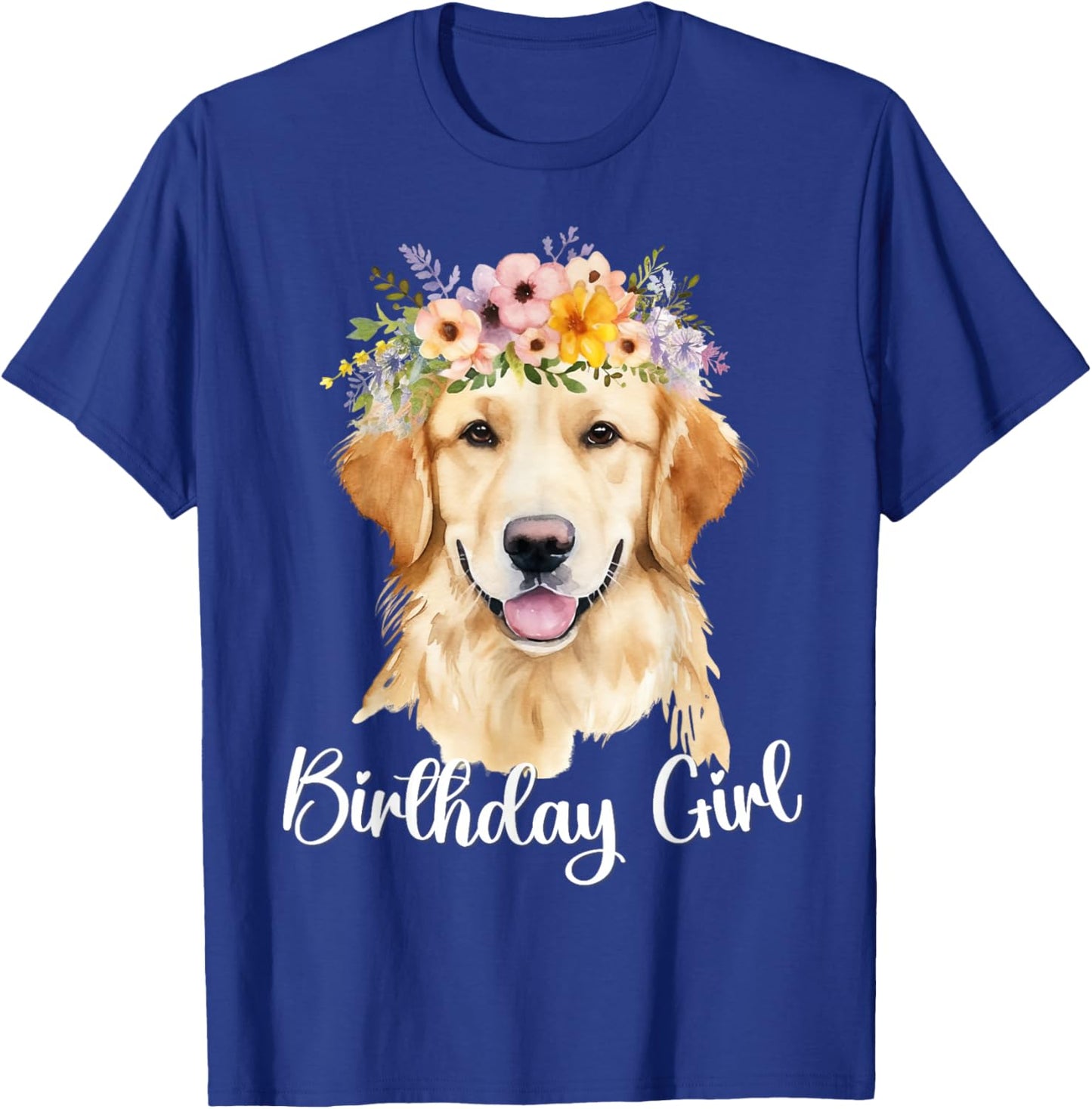 Dog Birthday Girl Golden Retriever Mom Birthday Party outfit T-Shirt - T-Shirt | Royal