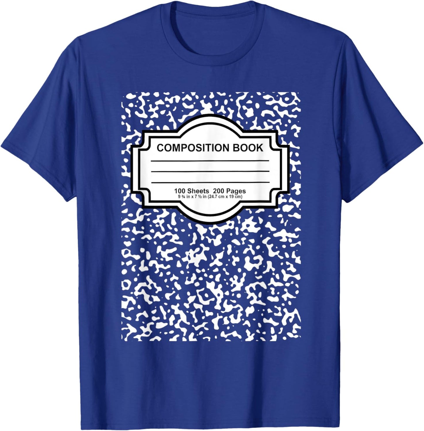 Composition Notebook Costume - Matching Group Halloween T-Shirt - T-Shirt | Royal
