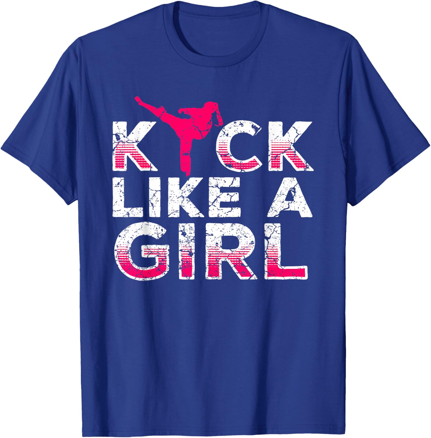 I Kick Like A Girl-Karate Kickboxing Girls T-Shirt - T-Shirt | Royal