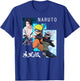 Naruto Shippuden 3 Panels and Kanji Short Sleeve T-Shirt - T-Shirt | Royal