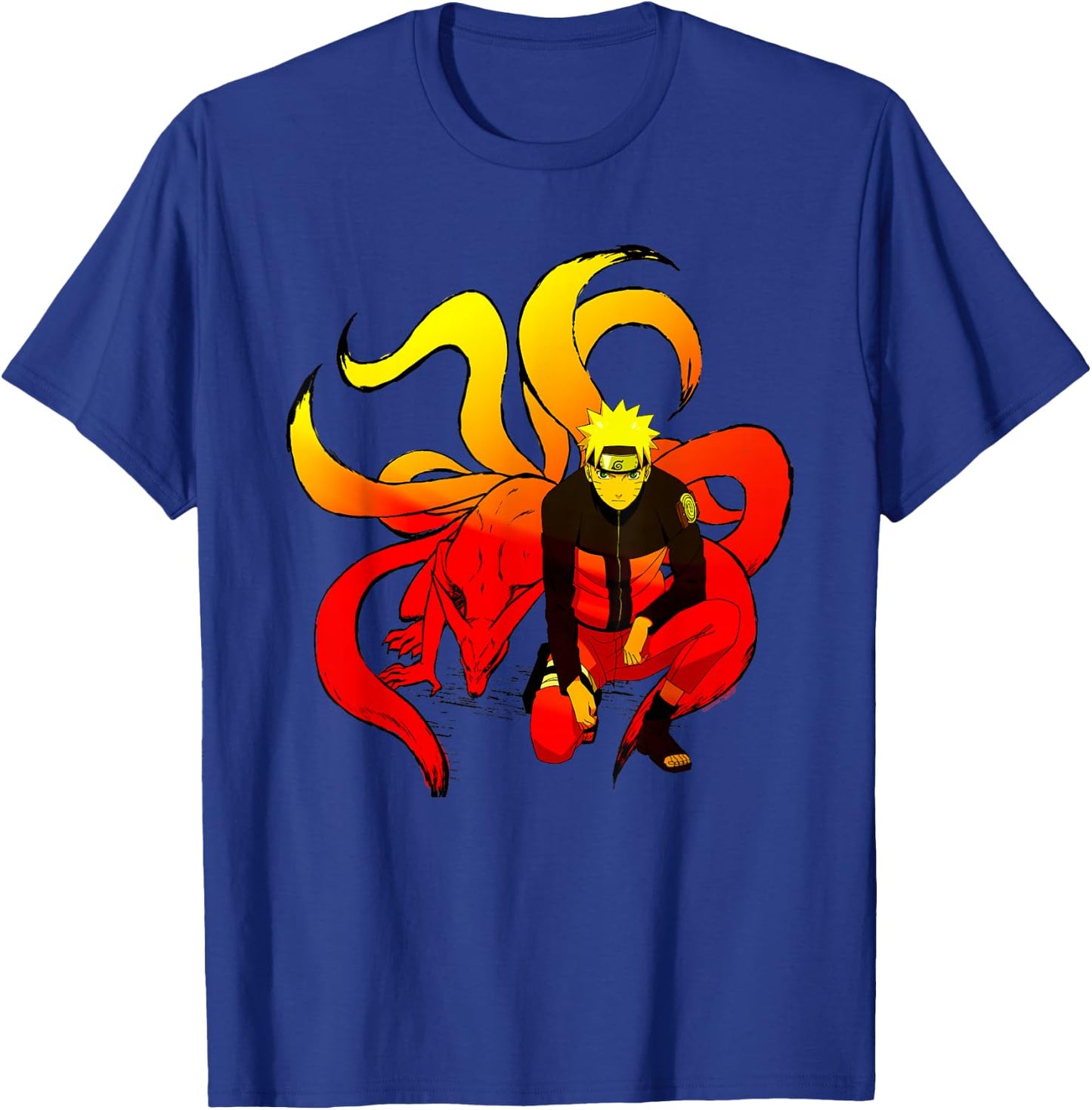 Naruto Shippuden Naruto and 9 Tails Short Sleeve T-Shirt - T-Shirt | Royal