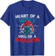 Heart Of A Wolf Soul Of A Dragon Brave Animals T-Shirt - T-Shirt | Royal