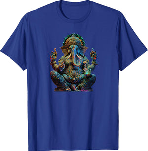 Ganesh Enlightenment Consciousness Meditation - Men, Children, Spiritual and Wellness Interested - Black - Small - Short Sleeve - Yoga - Spiritual Meditation - Mandala T-Shirt - T-Shirt | Royal