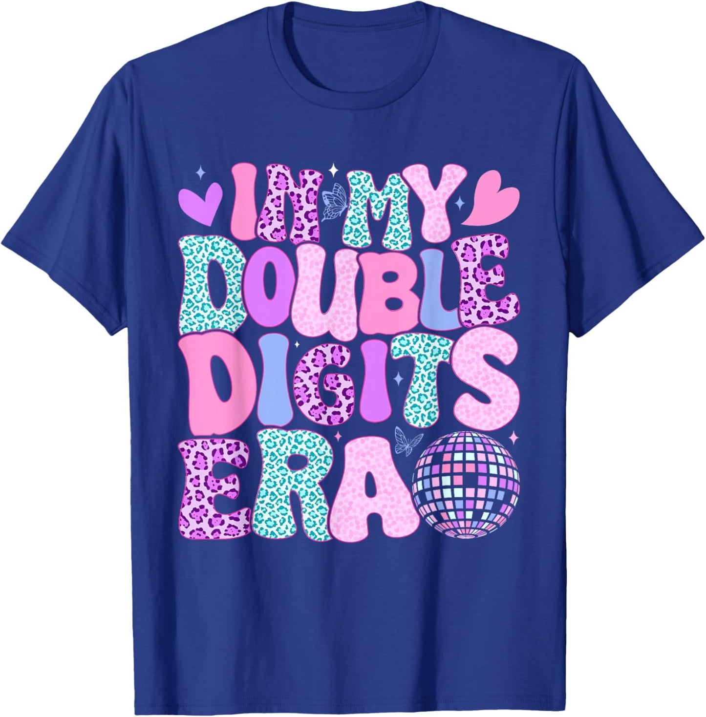 in My Double Digits Era Retro 10 Year Old 10th Birthday Girl T-Shirt - T-Shirt | Royal