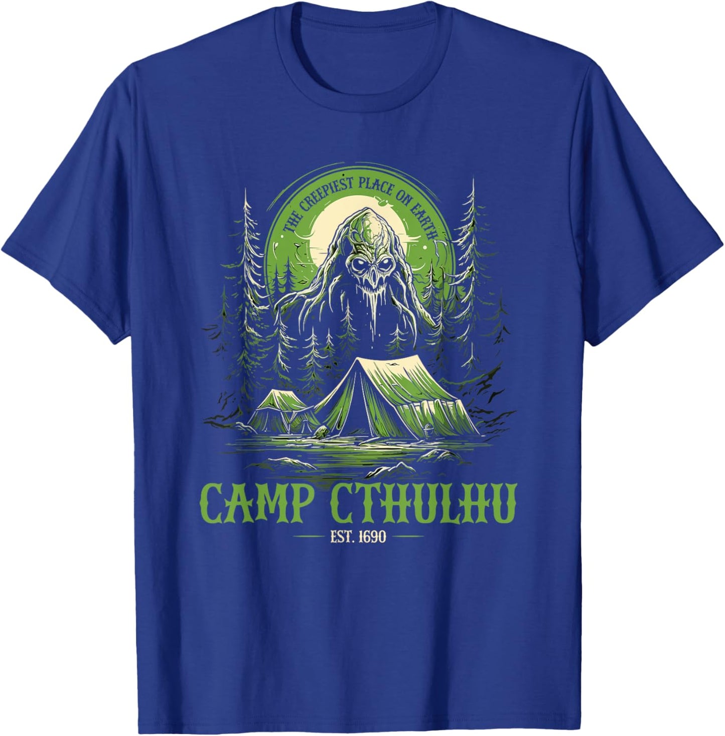 Camp Cthulhu, Cosmic Horror Camping Cthulhu T-Shirt - T-Shirt | Royal