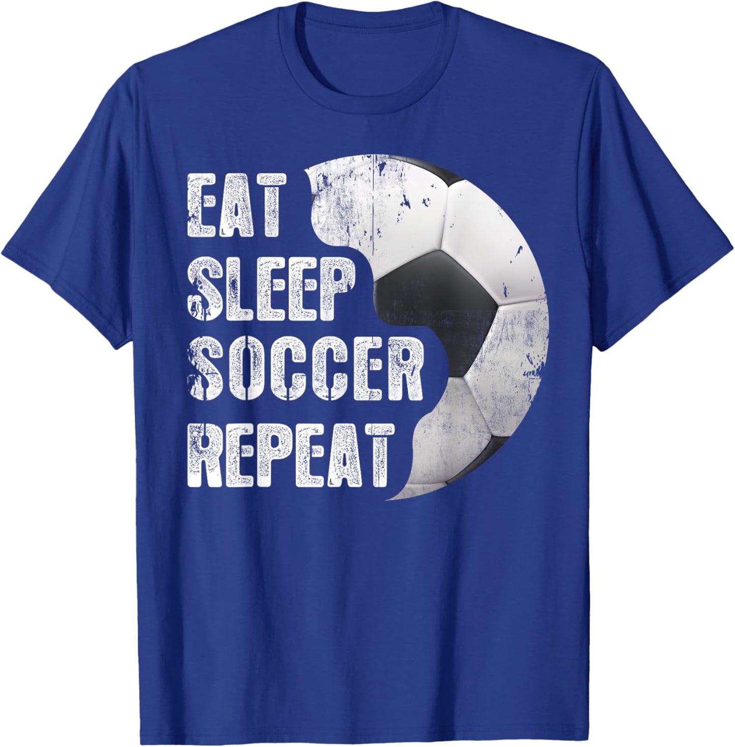EAT SLEEP SOCCER REPEAT Funny Baseball Softball Player T-Shirt - T-Shirt | Royal