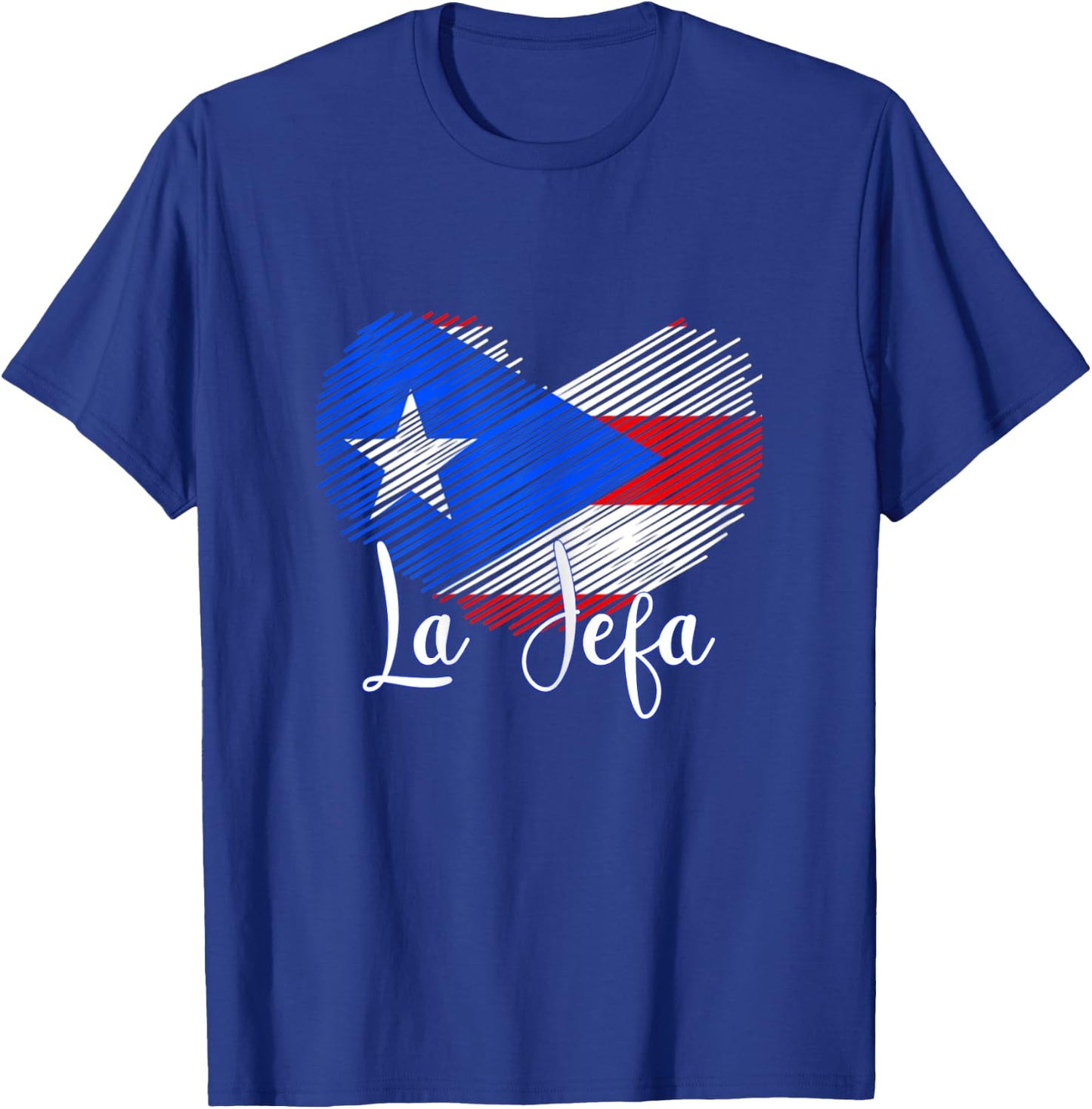 Boricua Jefa Puerto Rico Heart Flag Boricua Mom mothers day T-Shirt - T-Shirt | Royal