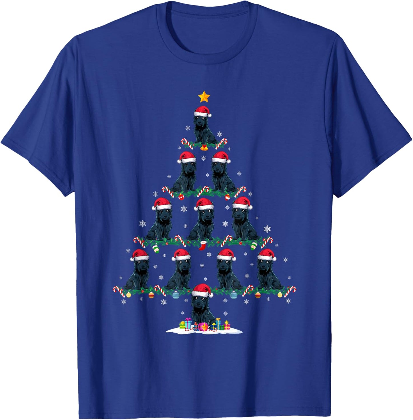 Funny Xmas Tree Scottie Dog Owner Gifts Scottie Dog Christmas Tree Pajama -Adults -Kids Black Short Sleeve Small T-Shirt - T-Shirt | Royal