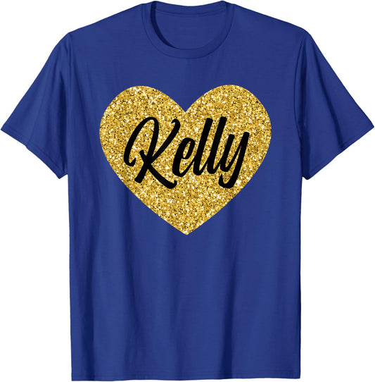 I Love Kelly Cute Kelly Heart Women Boys or Girls T-Shirt - T-Shirt | Royal