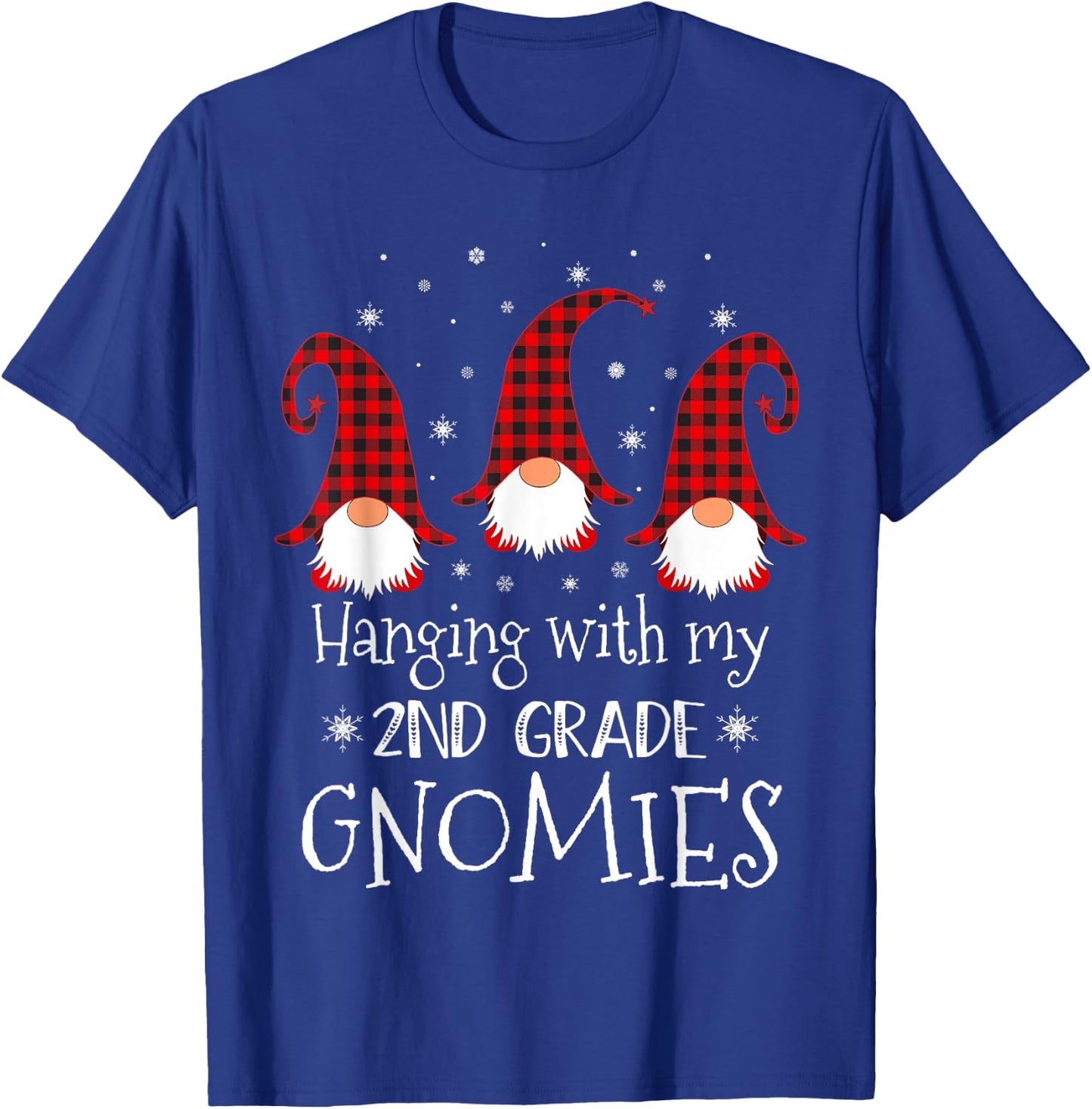 Hanging With My 2nd Grade Gnomies - Teacher Christmas Gnome Men Women Kids T-Shirt - T-Shirt | Royal